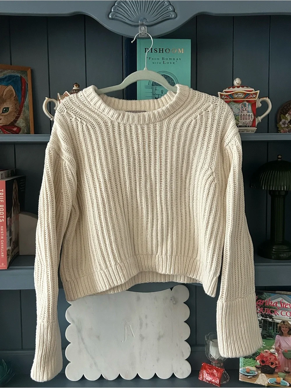 J. Crew Cream Ribbed Crewneck Sweater